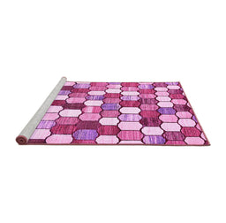 Sideview of Machine Washable Abstract Pink Modern Rug, wshabs385pnk