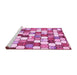 Sideview of Machine Washable Abstract Pink Modern Rug, wshabs385pnk