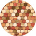 Round Abstract Orange Modern Rug, abs385org