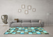 Machine Washable Abstract Light Blue Modern Rug in a Living Room, wshabs385lblu