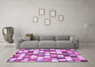 Machine Washable Abstract Purple Modern Area Rugs in a Living Room, wshabs385pur