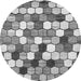 Round Abstract Gray Modern Rug, abs385gry