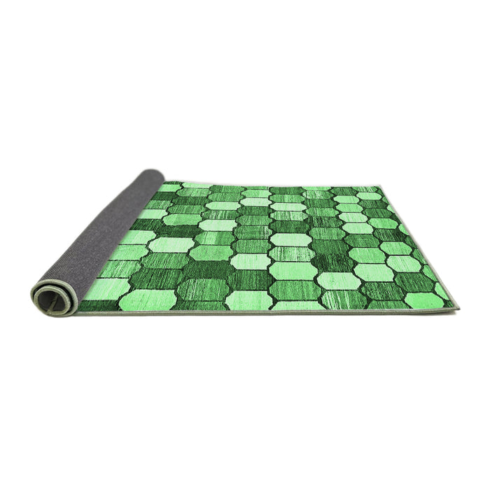 Sideview of Abstract Emerald Green Modern Rug, abs385emgrn