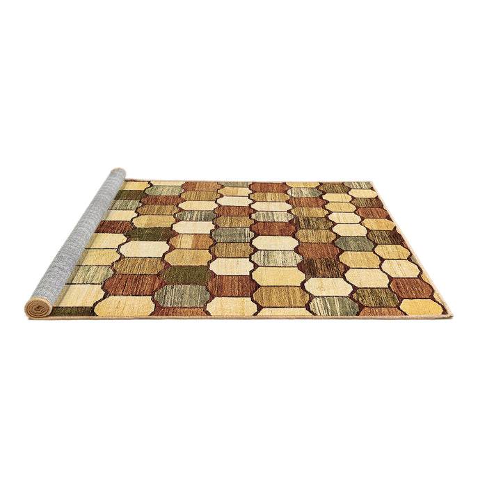 Sideview of Machine Washable Abstract Brown Modern Rug, wshabs385brn