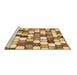 Sideview of Machine Washable Abstract Brown Modern Rug, wshabs385brn