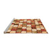 Sideview of Machine Washable Abstract Orange Modern Area Rugs, wshabs385org