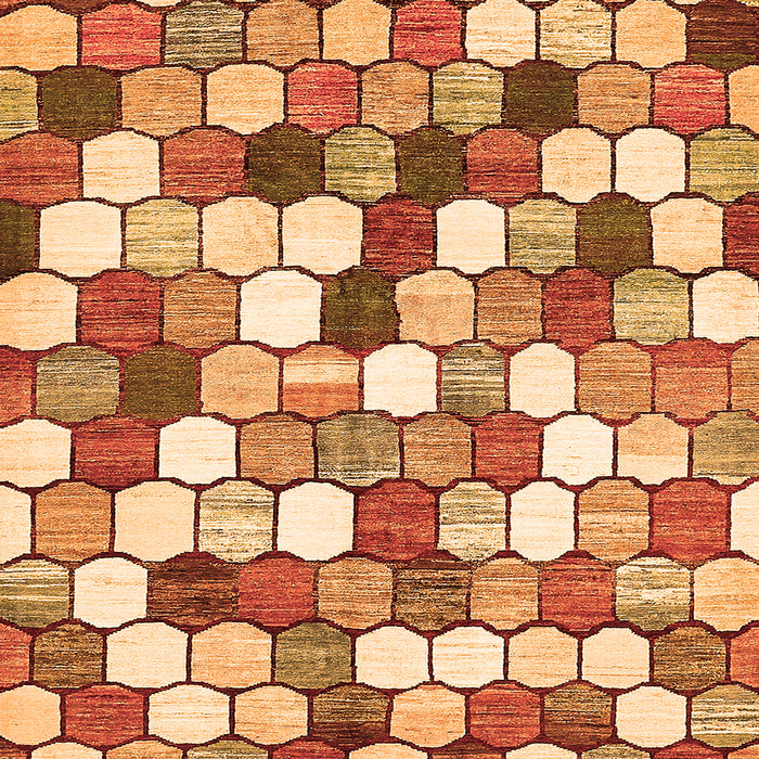 Square Machine Washable Abstract Orange Modern Area Rugs, wshabs385org