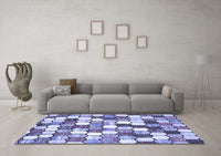 Machine Washable Abstract Blue Modern Rug, wshabs385blu