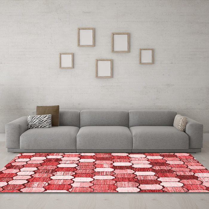 Modern Red Washable Rugs