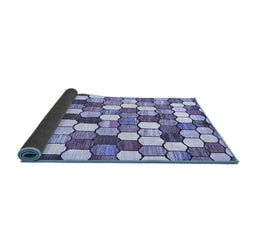 Sideview of Abstract Blue Modern Rug, abs385blu