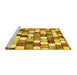 Sideview of Machine Washable Abstract Yellow Modern Rug, wshabs385yw