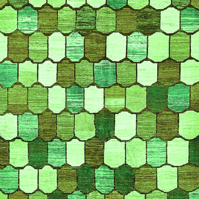 Machine Washable Abstract Green Modern Area Rugs, wshabs385grn