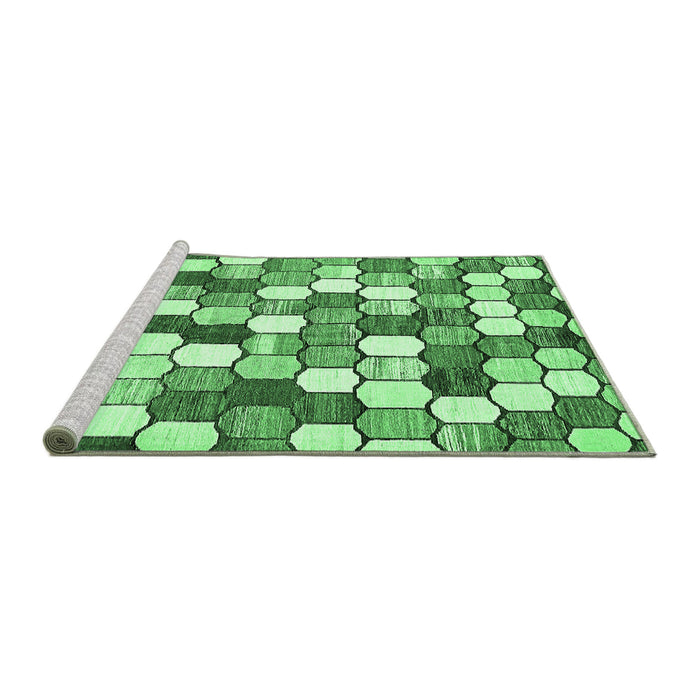 Sideview of Machine Washable Abstract Emerald Green Modern Area Rugs, wshabs385emgrn