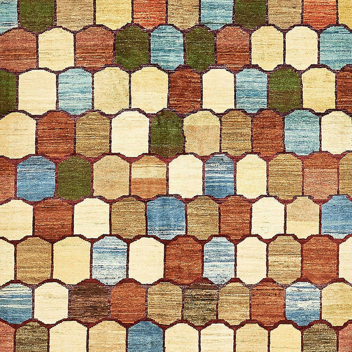 Machine Washable Abstract Brown Gold Rug, wshabs385