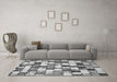 Machine Washable Abstract Gray Modern Rug in a Living Room,, wshabs385gry