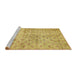 Sideview of Machine Washable Abstract Cinnamon Brown Rug, wshabs386