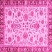 Square Machine Washable Abstract Pink Modern Rug, wshabs3860pnk