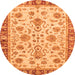 Round Abstract Orange Modern Rug, abs3860org