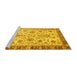 Sideview of Machine Washable Abstract Yellow Modern Rug, wshabs3860yw