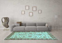 Machine Washable Abstract Light Blue Modern Rug, wshabs3860lblu