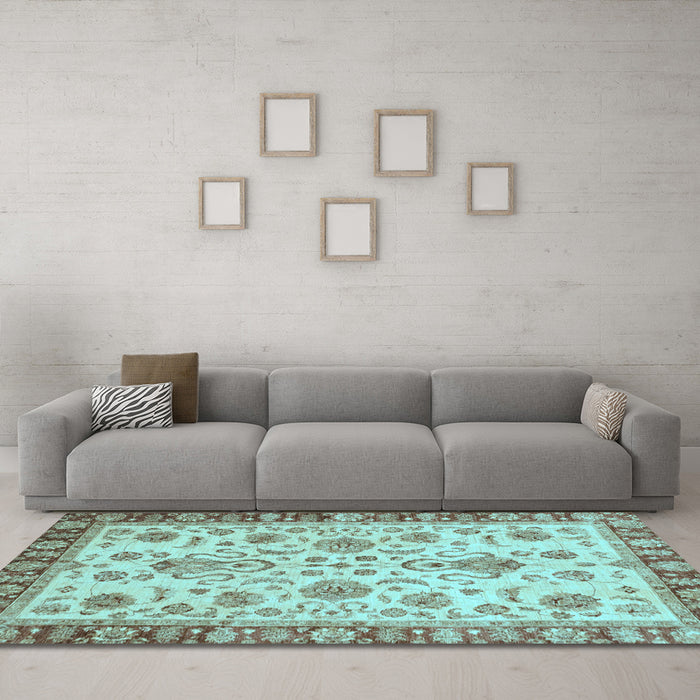 Machine Washable Abstract Light Blue Modern Rug in a Living Room, wshabs3860lblu
