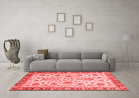 Machine Washable Abstract Red Modern Rug, wshabs3860red