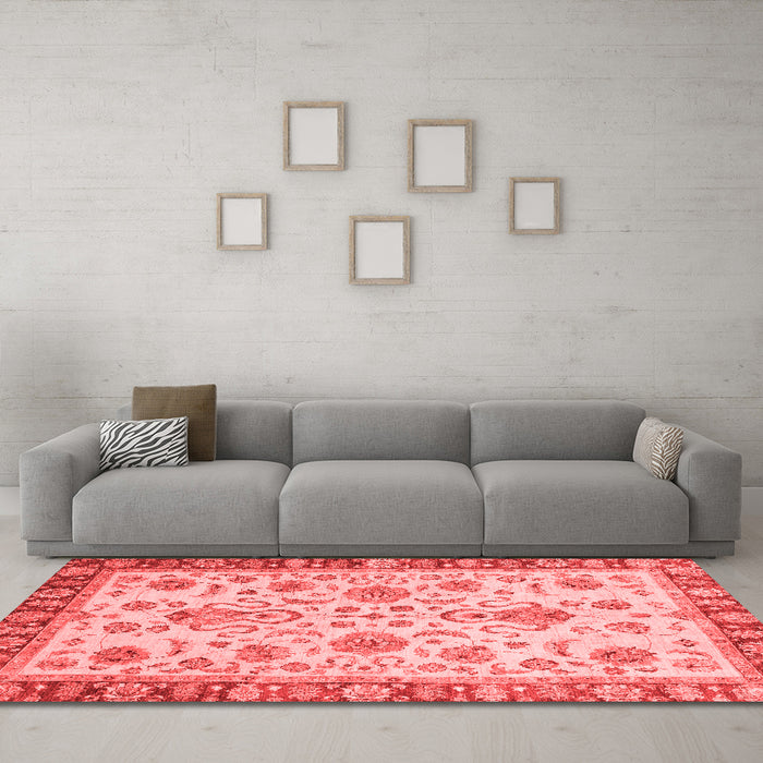 Modern Red Washable Rugs