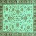 Square Abstract Turquoise Modern Rug, abs3860turq