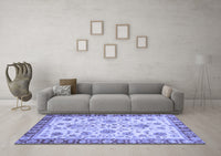 Machine Washable Abstract Blue Modern Rug, wshabs3860blu