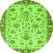 Round Abstract Green Modern Rug, abs3860grn