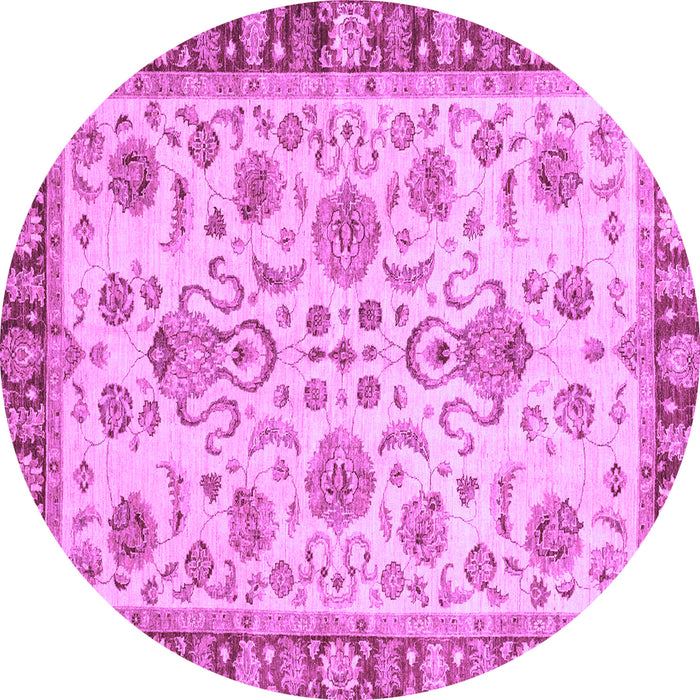 Round Machine Washable Abstract Purple Modern Area Rugs, wshabs3860pur