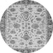 Round Abstract Gray Modern Rug, abs3860gry