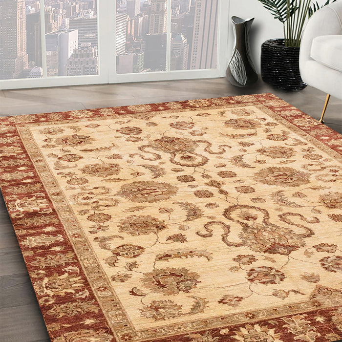 Abstract Orange Modern Rug in Family Room, abs3860