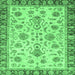 Square Abstract Emerald Green Modern Rug, abs3860emgrn