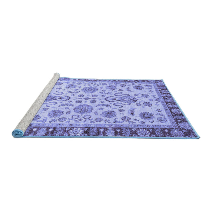 Sideview of Machine Washable Abstract Blue Modern Rug, wshabs3860blu