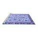 Sideview of Machine Washable Abstract Blue Modern Rug, wshabs3860blu