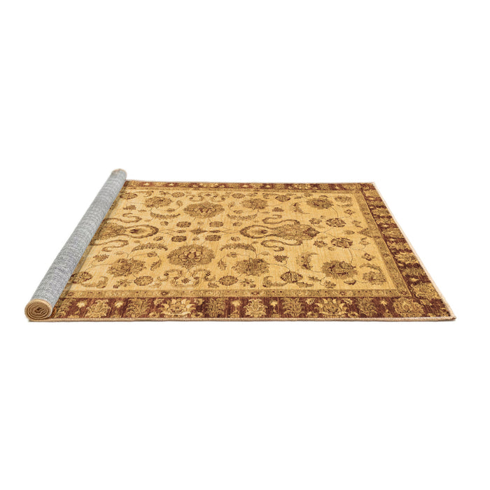 Sideview of Machine Washable Abstract Brown Modern Rug, wshabs3860brn
