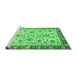 Sideview of Machine Washable Abstract Emerald Green Modern Area Rugs, wshabs3860emgrn