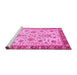 Sideview of Machine Washable Abstract Pink Modern Rug, wshabs3860pnk