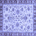 Square Abstract Blue Modern Rug, abs3860blu