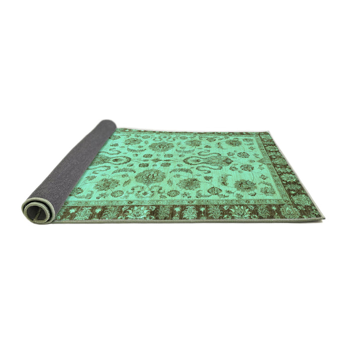 Sideview of Abstract Turquoise Modern Rug, abs3860turq