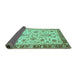 Sideview of Abstract Turquoise Modern Rug, abs3860turq