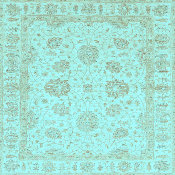 Square Machine Washable Oriental Light Blue Traditional Rug, wshabs3861lblu