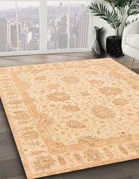 Abstract Brown Gold Oriental Rug, abs3861