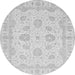 Round Oriental Gray Traditional Rug, abs3861gry