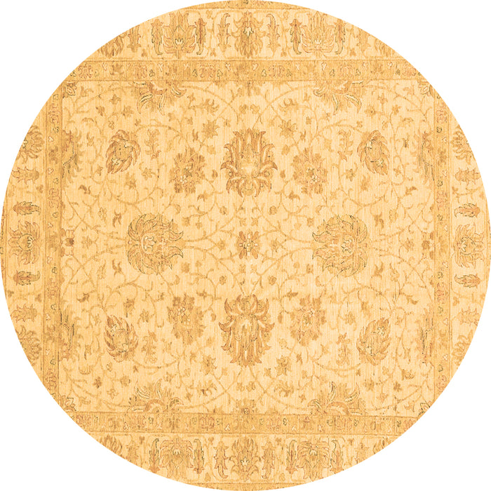 Round Oriental Brown Traditional Rug, abs3861brn