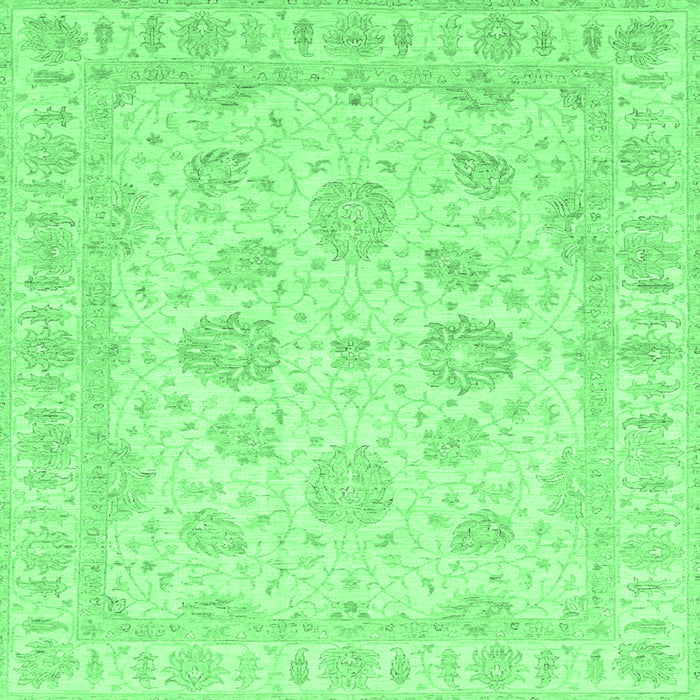 Square Oriental Emerald Green Traditional Rug, abs3861emgrn