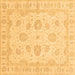 Square Oriental Brown Traditional Rug, abs3861brn