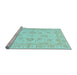 Sideview of Machine Washable Oriental Light Blue Traditional Rug, wshabs3861lblu