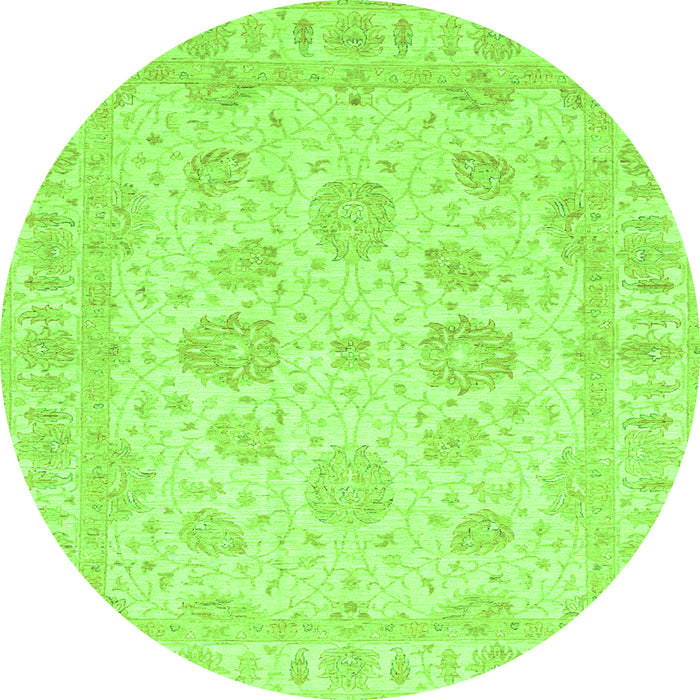 Round Oriental Green Traditional Rug, abs3861grn
